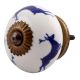 Blue Running Rein Deer Pattern Ceramic Dresser Knob Online